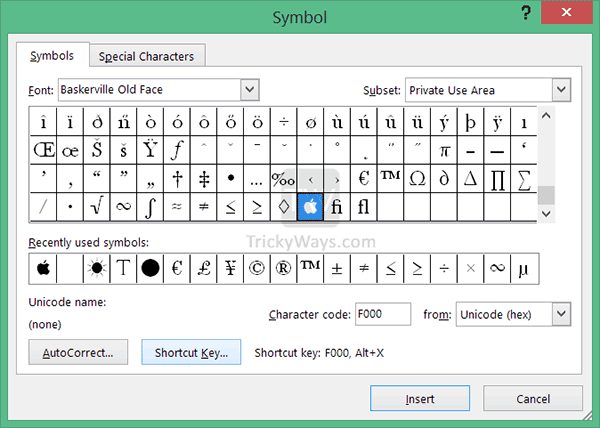 keyboard shortcuts for mac word insert photo